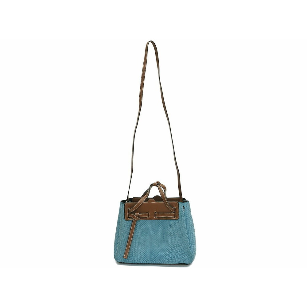 Loewe Lazo Mini Python 2way Hand Shoulder Bag Lig… - image 2
